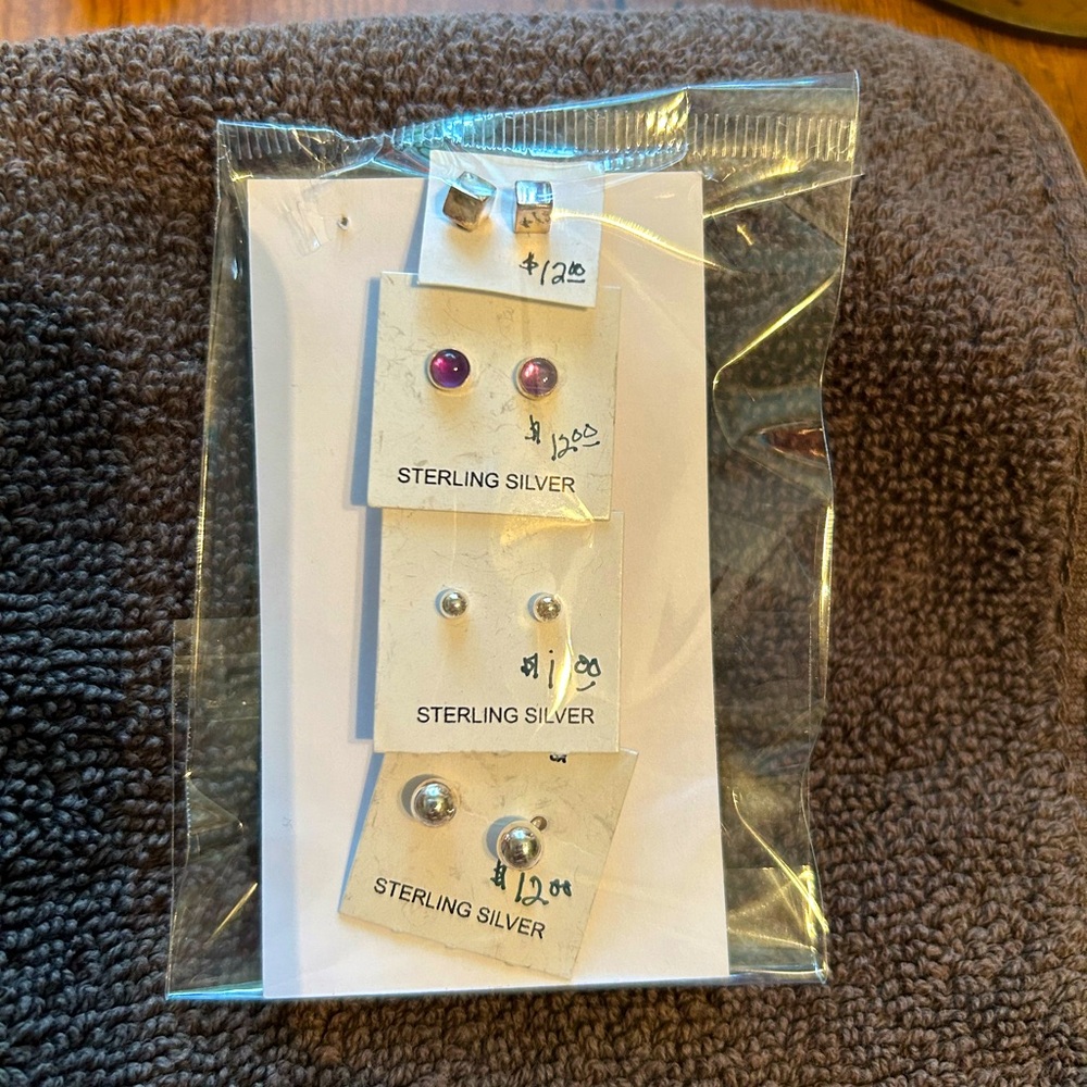 Sterling silver studs 4 pairs